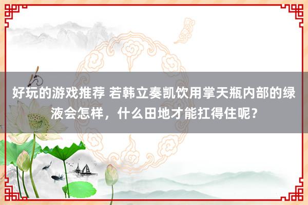 好玩的游戏推荐 若韩立奏凯饮用掌天瓶内部的绿液会怎样，什么田地才能扛得住呢？